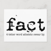 事実： 4文字の単語の無神論者が誓う！- ポストカード (正面)