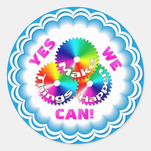 事態を起こすやる気を起こさせる ラウンドシール (正面)