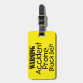 事故が起きやすい黒ベルト ラゲッジタグ (正面縦)