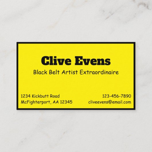 事故が起こりやすい黒い帯のおもしろいジョーク 名刺 (裏面)