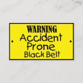 事故が起こりやすい黒い帯のおもしろいジョーク 名刺 (正面)