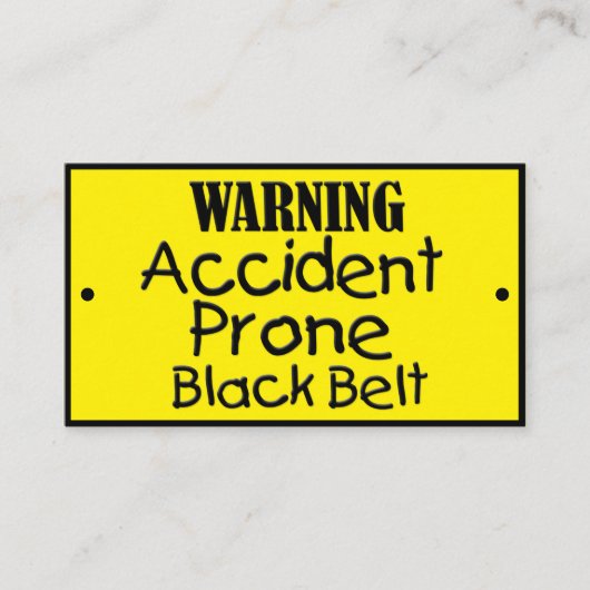 事故が起こりやすい黒い帯のおもしろいジョーク 名刺 (正面)