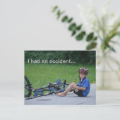 事故に遭った…自転車のクラッシュはがき ポストカード (スタンド正面)