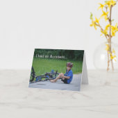 事故に遭った…自転車のクラッシュノーテカード カード (黄色い花)