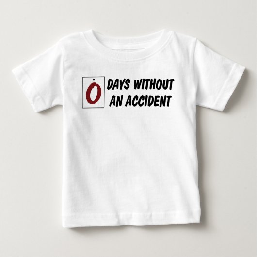 事故日のないゼロのおもしろいベビー ベビーTシャツ (正面)