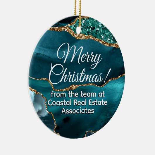 事業会社の企業の金ゴールドティール（緑がかった色）促進 セラミックオーナメント (右)