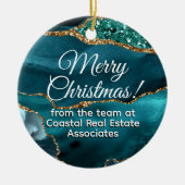 事業会社の企業の金ゴールドティール(緑がかった色)促進 セラミックオーナメント (正面)