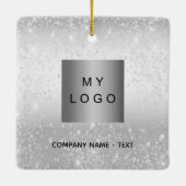 事業会社ロゴシルバーグリッタークラシック セラミックオーナメント (裏面)