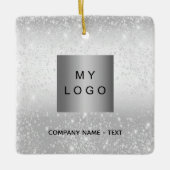 事業会社ロゴシルバーグリッタークラシック セラミックオーナメント (正面)