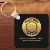 事業会社ロゴブランディングカスタム金ゴールド キーホルダー (正面)