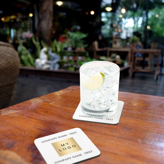 事業会社ロゴ文字スローガンブランドカラー コースター