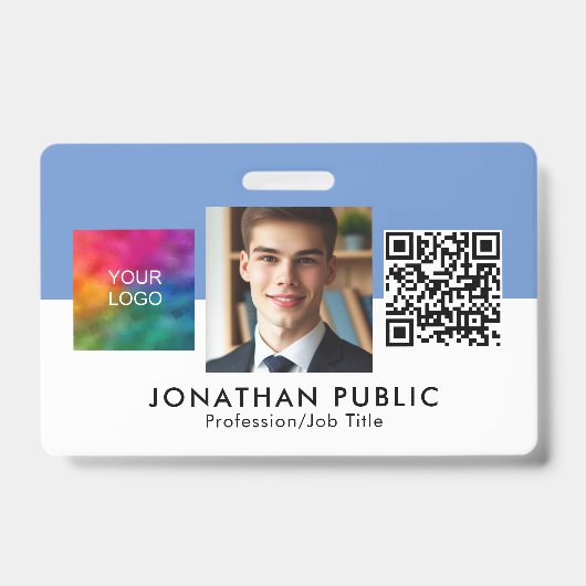 事業会社ロ企業のゴQRコード従業員 バッジ (正面)