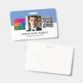 事業会社ロ企業のゴQRコード従業員 バッジ (正面＆裏面)