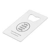 事業会社企業のプロフェッショナルのロゴ クレジットカード栓抜き (正面アングル)