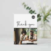 事業再開のお知らせ あなたのロゴ 更新情報 ありがとうございます ポストカード (スタンド正面)