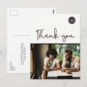 事業再開のお知らせ あなたのロゴ 更新情報 ありがとうございます ポストカード (正面/裏面)