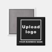 事業名とロゴブラックスクエアマグネット マグネット (正面/裏面)