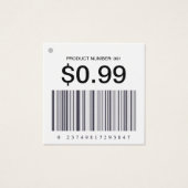 事業名ロゴ正方形バーコード販売価格ラベル (正面)