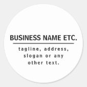 事業名 & キャッチフレーズ/その他のテキスト | 白黒 ラウンドシール (正面)