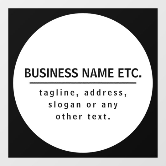 事業名・スローガンその他の文字 |黒と白 ウィンドウサイン (シート)