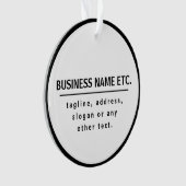 事業名・スローガンその他の文字 |黒と白 オーナメント (正面)