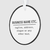 事業名・スローガンその他の文字 |黒と白 オーナメント (正面)
