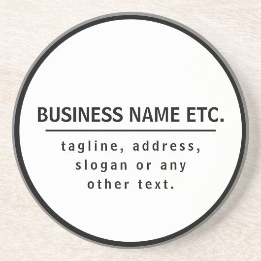 事業名・スローガンその他の文字 |黒と白 コースター (正面)