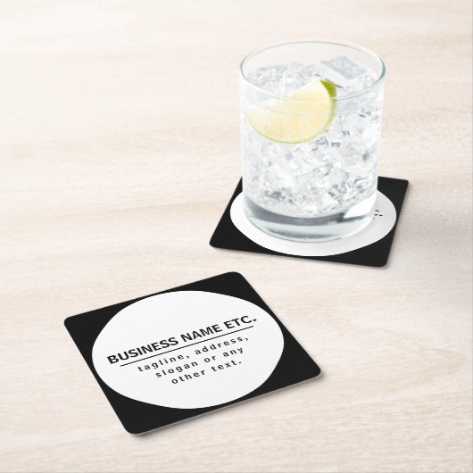 事業名・スローガンその他の文字 |黒と白 スクエアペーパーコースター (インサイチュ)