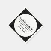 事業名・スローガンその他の文字 |黒と白 スタンダードカクテルナプキン (角)