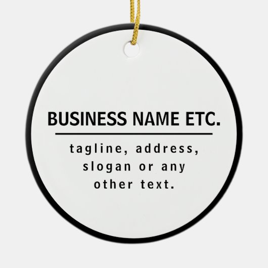 事業名・スローガンその他の文字 |黒と白 セラミックオーナメント (正面)