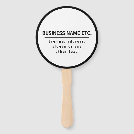 事業名・スローガンその他の文字 |黒と白 ハンドファン (正面)