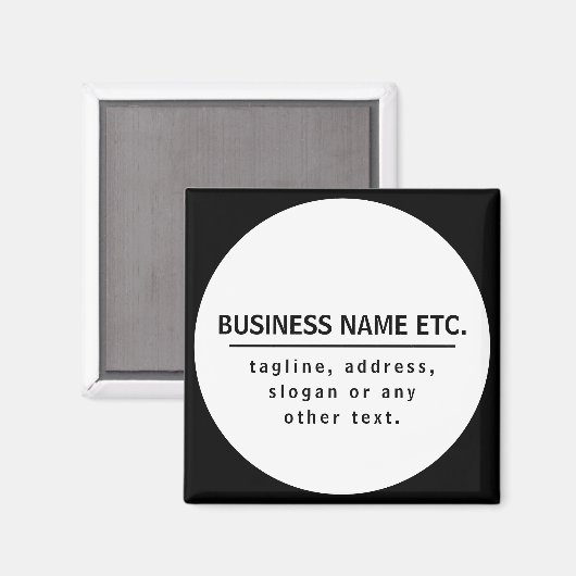 事業名・スローガンその他の文字 |黒と白 マグネット (正面/裏面)