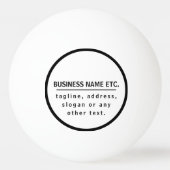 事業名・スローガンその他の文字 |黒と白 卓球ボール (裏面)