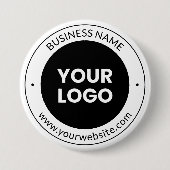 事業名・ホームページまたはスローガン、お礼など 缶バッジ (正面)