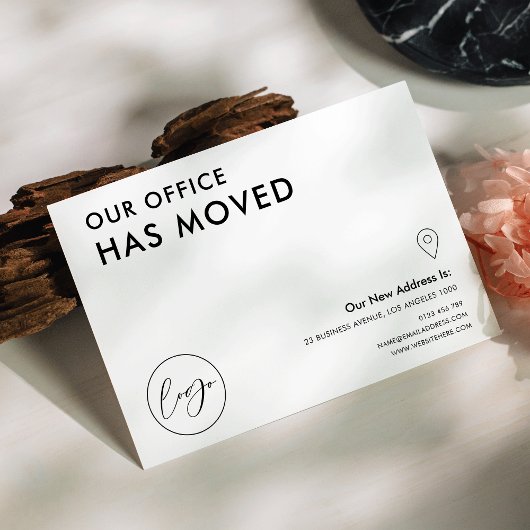 事業所の所在地の変更を移転した ポストカード