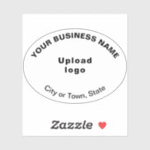 事業所の所在地（白い楕円形ビニール） シール (シート)