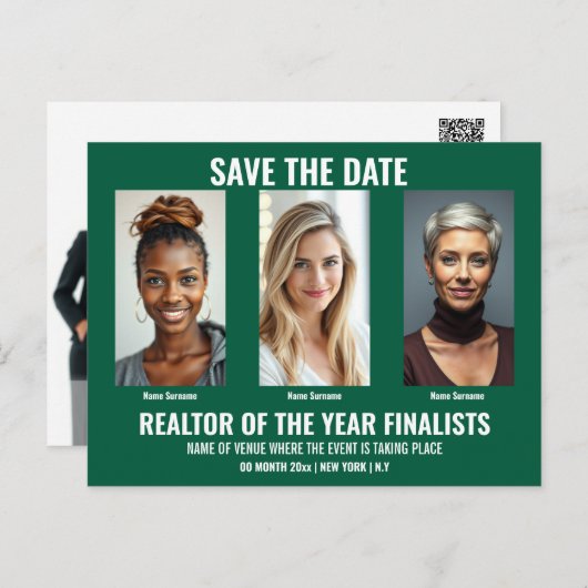 事業用はがきテンプレート5枚DIY緑 ポストカード (正面/裏面)