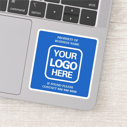 事業用ロゴのシンプル青モダン色 シール (詳細)