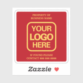 事業用ロゴのプロパティシンプル赤モダン金ゴールド シール