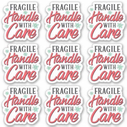 事業用包装ラベル気に付き脆性取っ手 シール (正面)