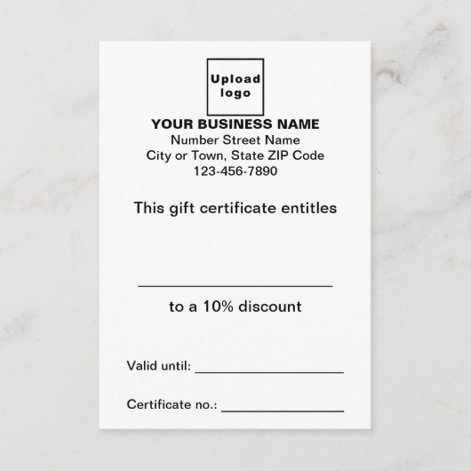 事業白人贈与証 エンクロージャーカード (正面)