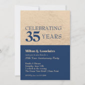 事業記念日ネイビー金ゴールド 招待状 (正面)