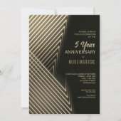 事業記念日金ゴールドネオンライト 招待状 (正面)