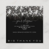 事業開始トレンディー発光グリッター美しい スクエア名刺 (裏面)