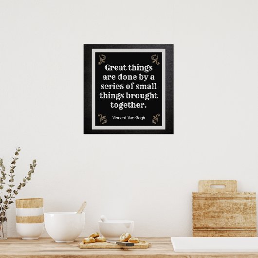 事素晴らしが終わった**ヴァンゴッホ引用文*プリント ポスター (キッチン)