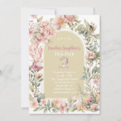 二お洒落つの野草園誕生日のお茶 招待状 (正面)