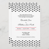 二か国語のはっきりしたな水玉模様の結婚式招待状 招待状 (正面/裏面)