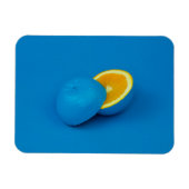 二つに切った青いレモン マグネット (横)