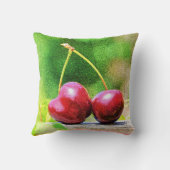 「二つのさくらんぼフルーツ」かわいい写真。買今 クッション (裏面)