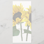 二つのひまわり一方がもう一方を見下ろす メニュー (裏面)